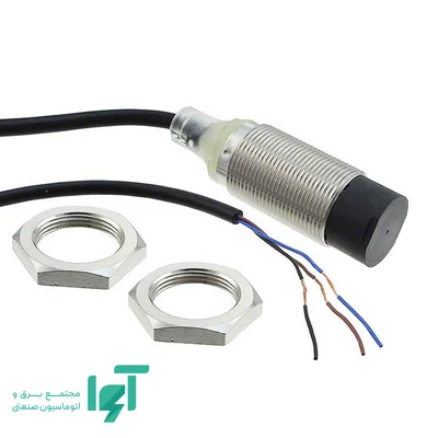 سنسور القایی استوانه‌ای امرن E2B-M18KN16-WP-C1 2M با اتصال کابلی